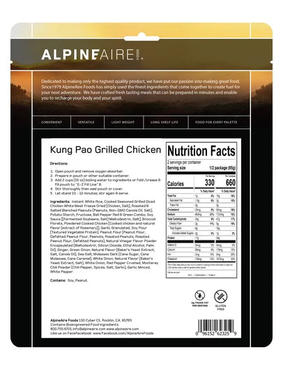 Alpineaire Kung Pao Grilled Chicken – Cook in the Pouch