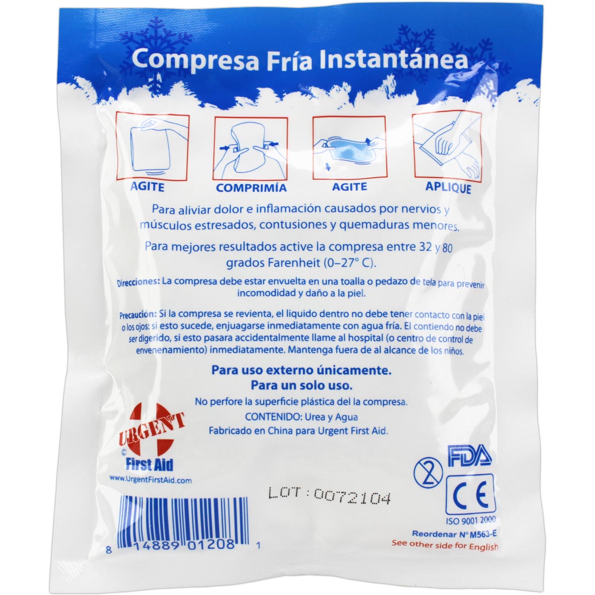 4" x 5" Urgent First Aid Instant Cold Compress — Single Pack (1 Each)