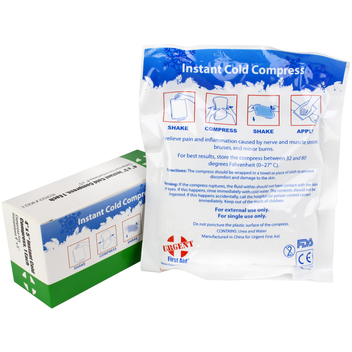 Instant Cold Compress 4 x 5 in – Case of 50 | Urgent First Aid