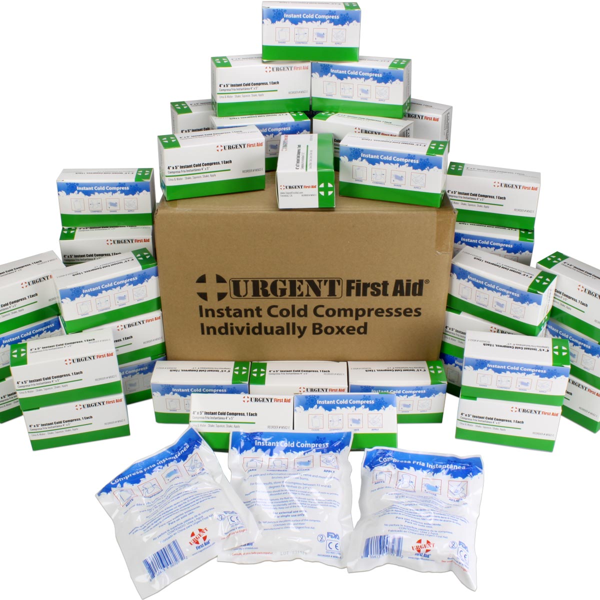 Instant Cold Compress 4 x 5 in – Case of 50 | Urgent First Aid